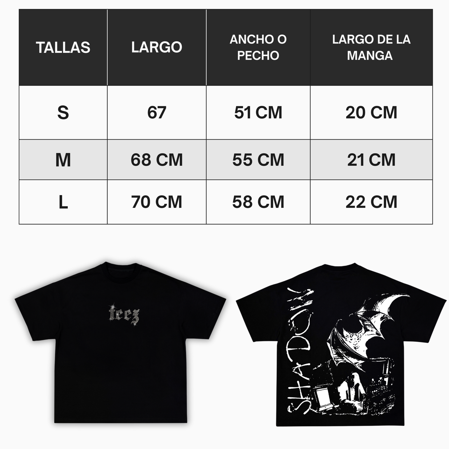 Playera corte oversize TOTAL BLACK