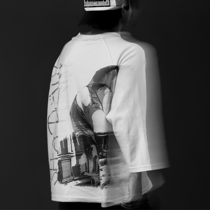 Camisa corte ancho raglan 3/4