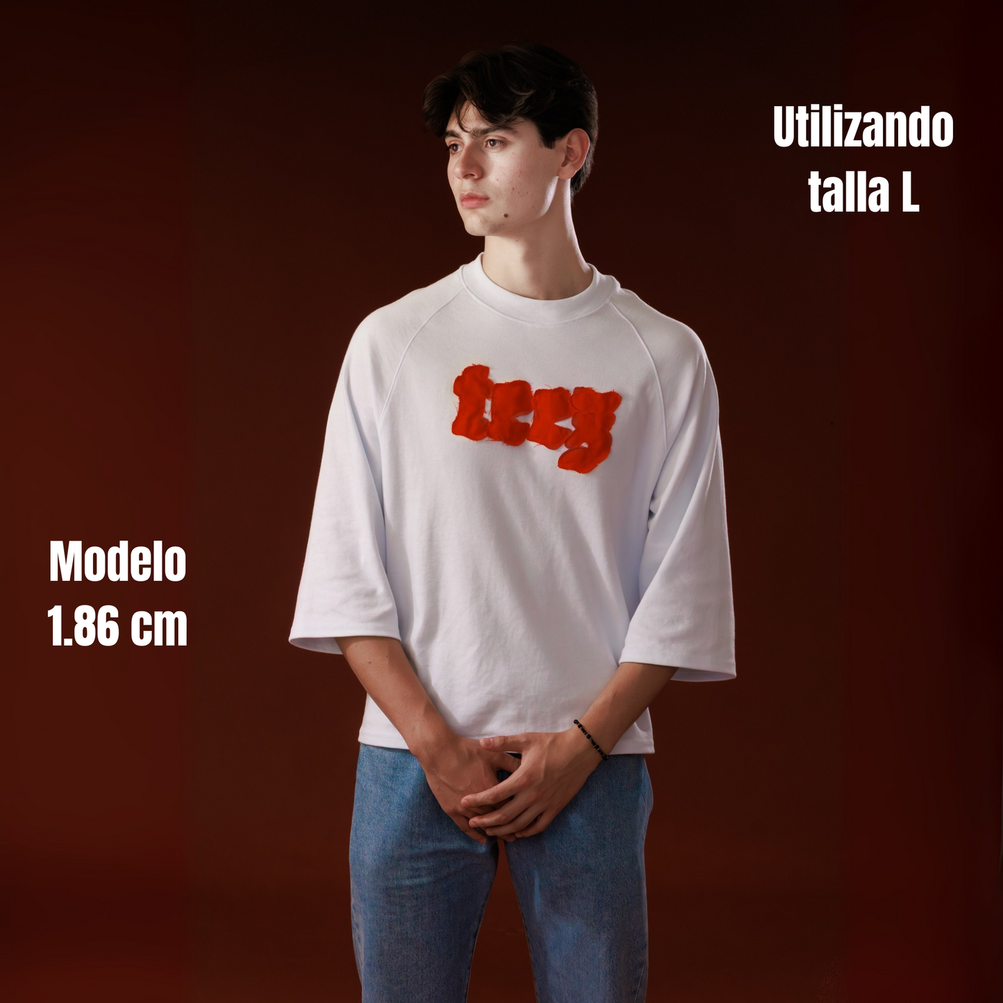 Camisa corte ancho raglan 3/4
